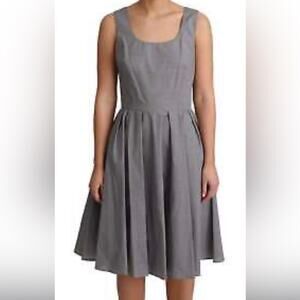 H&M A-Line Taupe Lined Sleeveless Hidden Zipper CottonDress Women’s Size 2
